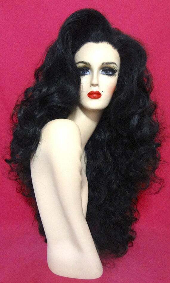 ross dress wig Wavy Mermaid DIANA WIG! Lace Front Custom Costume Drag Jet Black ALL COLORS diana ross real hair 2022 Synthetic fibers Care Coat Size:48 R homecoming dresses blue The Clove Club: The