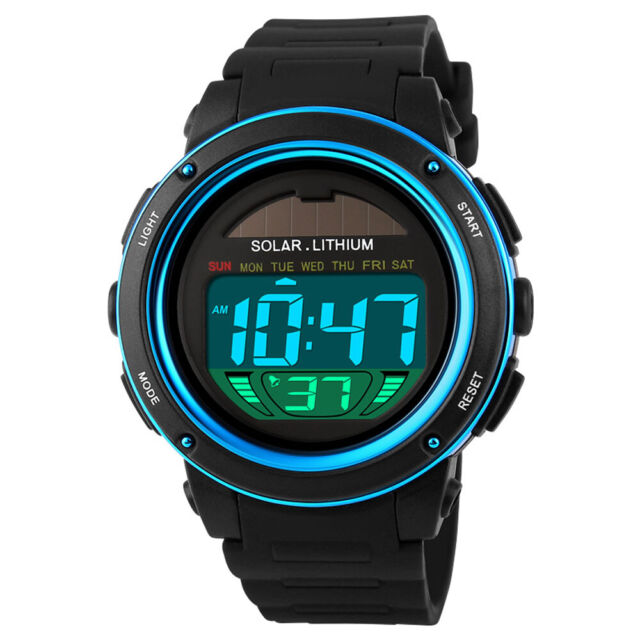 SKMEI Wasserdicht Armbanduhr Solar Digitaluhr Sportuhr Herren Uhr R1R6