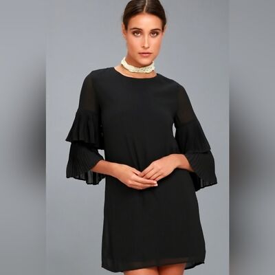 LULU'S Move and Shake Black Shift Dress Size XL