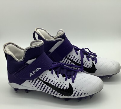 Nike Alpha Menace Pro 2 Mid Mens SZ 13.5 White/Purple  display picture 2