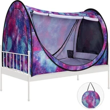 Pop Up Twin Bed Tents Portable Bed Canopy Tents Indoor Privacy Space w/ 4 Doors