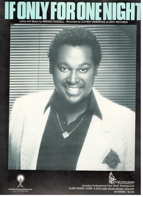 LUTHER VANDROSS "IF ONLY FOR ONE NIGHT" SHEET MUSIC-1979-EXTREMELY RARE