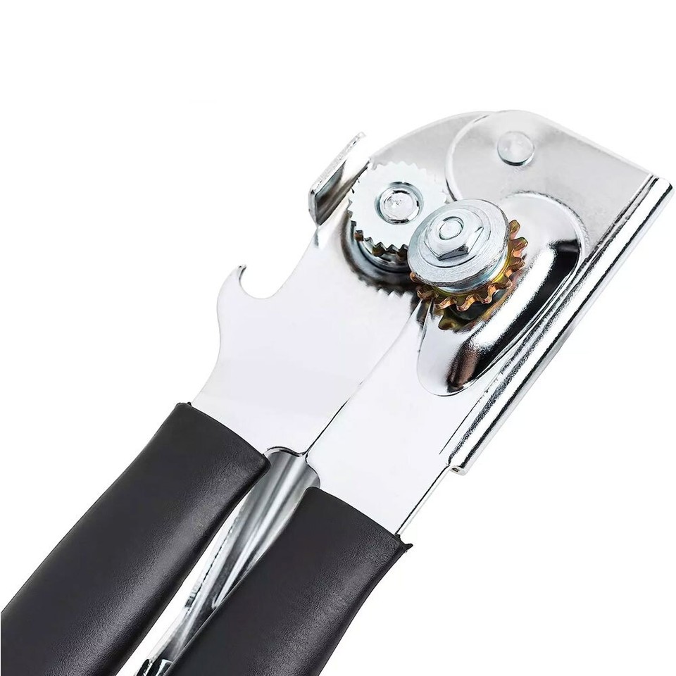 Commercial Easy Crank Can Opener Heavy Duty Ergonomic Design Black Can