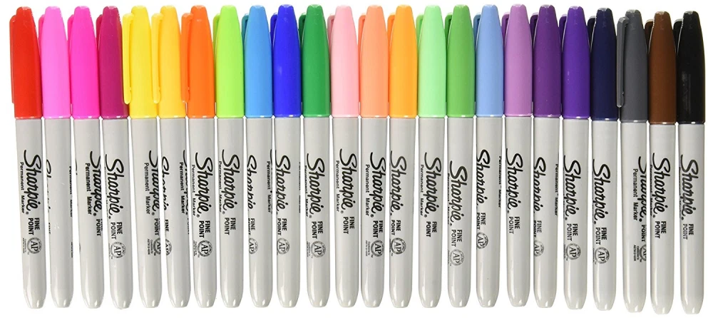 Sharpie Fine Point Permanent Markers, Assorted - 24 pack