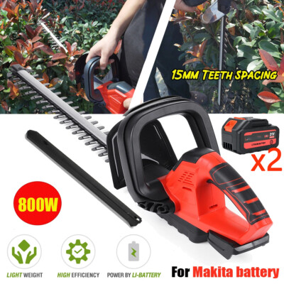 22in Brushless Hedge Trimmer Cordless Shrub Trimmer for Garden, Lawn + 2 Battery