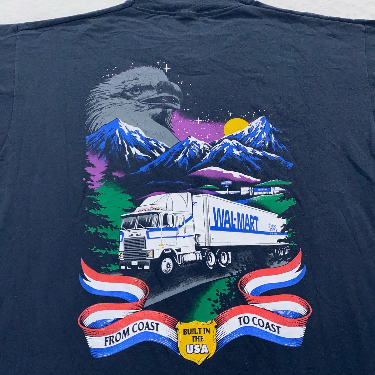 W&LT Tシャツ　archive 90s vintage 90s WAL-MART TRUCKER EAGLE MOUNTAINS T-Shirt LARGE soft