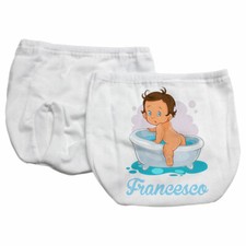 Copripannolino neonato personalizzato con nome bimbo esce dalla vasca