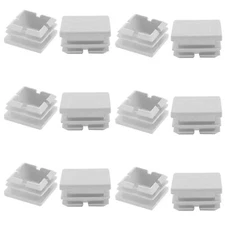 12 Pack 1 Inch Square Plastic Plug, Insert Tubing End Cap for Square Tubing Post