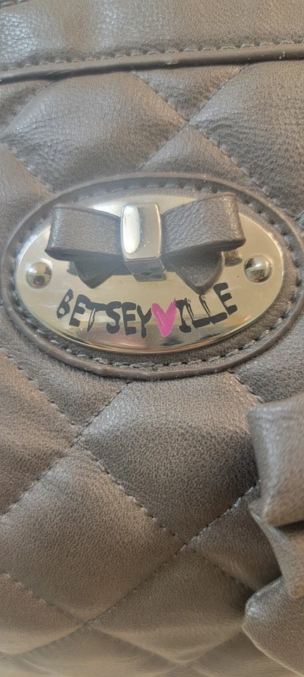 Bolso de Mano Betsyville By Betsy Johnson Vintage Y2k Marrón Imitación Cuero Foto 2 de 4