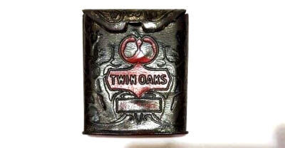 Antique Twin Oaks Vertical Pocket Tobacco, Empty Embossed Tin 2nd offered