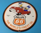 Vintage Phillips 66 Gasoline Sign - Porcelain Gas Pump Service Station Sign