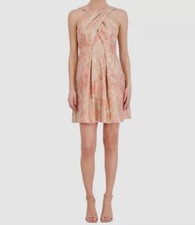 Vince Camuto Women's Pink Jacquard A-Line Dress Size 4