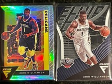 Zion Williamson 2020-21 Flux Silver Prizm & Fluid Insert 2 Card Lot