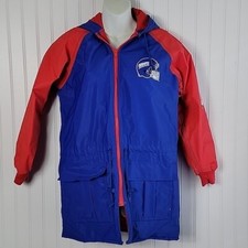 Vintage NFL NY Giants Winter Coat Boys Kids Size L 12 14 Rain Snow Fleece Lined