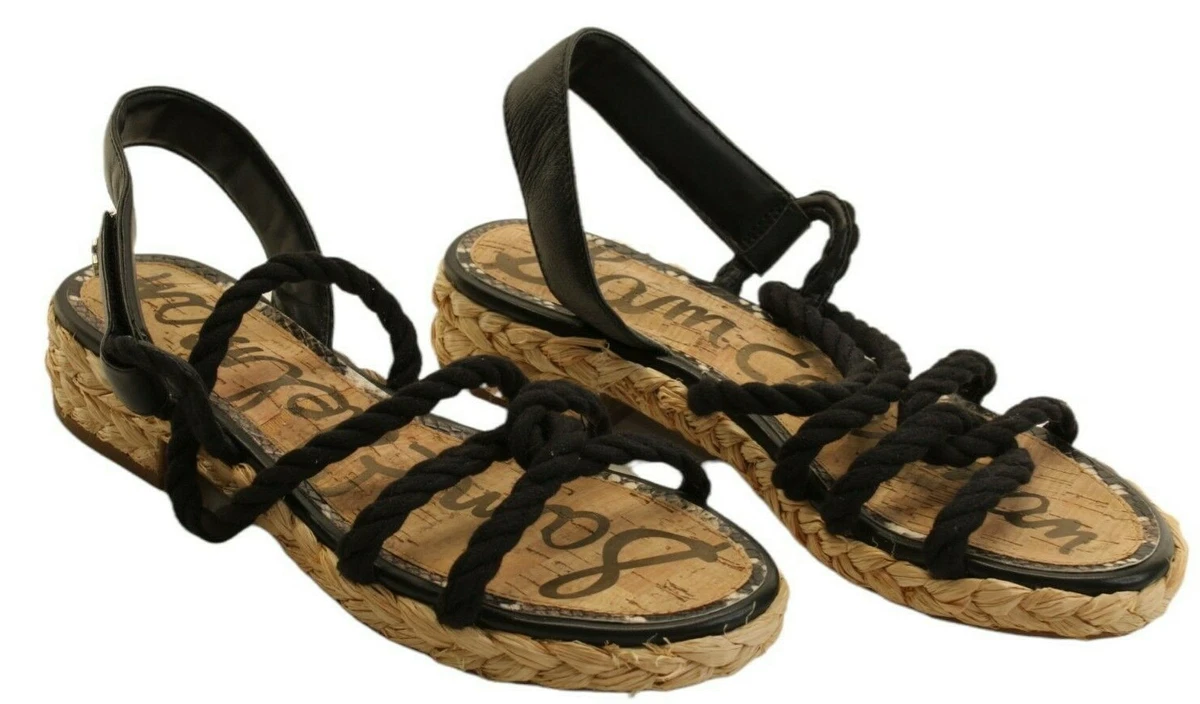 Sam Edelman Cristan Rope Sandals Women s Size 8 Black Strappy