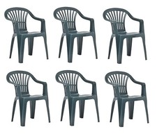 6X Strong Chairs Plastic Patio Garden Outdoor Home Partying Stacking Camping Low