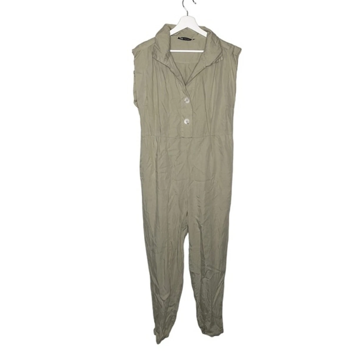 Zara tan jumpsuit hotsell