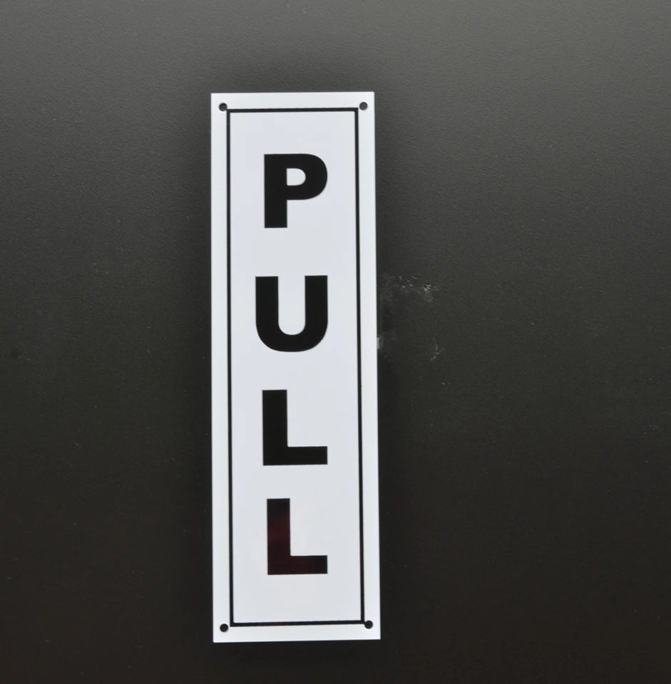 PULL door sign or sticker 190mm x 58mm door entrance shop exit retail building