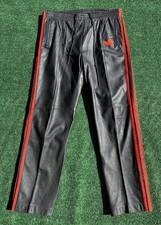 Rare VTG 80’s Adidas A15 100% Leather Run DMC Red & Black Track Pants Mens Large