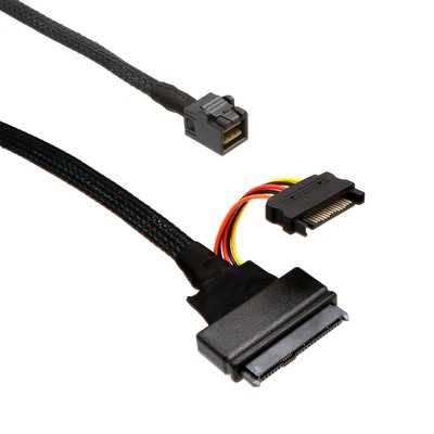 U.2 NVMe to MiniSAS Cable with SATA Power Connector for 2.5'' U.2 NVMe SSD, SF...