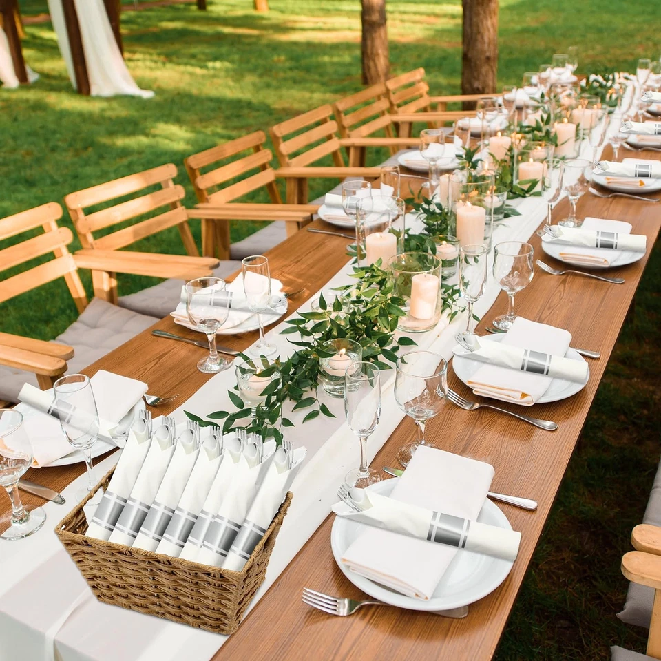 Juego de cubiertos de servilleta preenvueltos de 800 piezas preenvueltos juego de cubiertos desechables pl... Foto 4 de 4