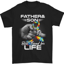 Camiseta Autista Padre E Hijo Amigos ASD Hombre 100% Algodón Cuello Redondo