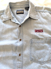 Digital Equipment Corporation Men's L Denim Shirt Rare Spelling Error 5888