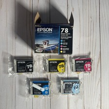 Genuine EPSON 78 5-pack Standard Photo Inkjet Cartridges Expire 07/2018 READ