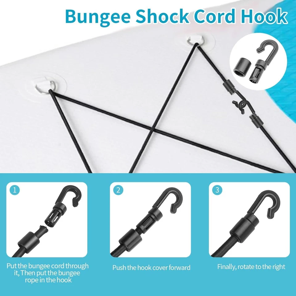 40 Pcs Bungee Shock Cord Hook for 1/4 Inch Cord Rope Terminal Ends Tabbed S Open - Image 4 of 4