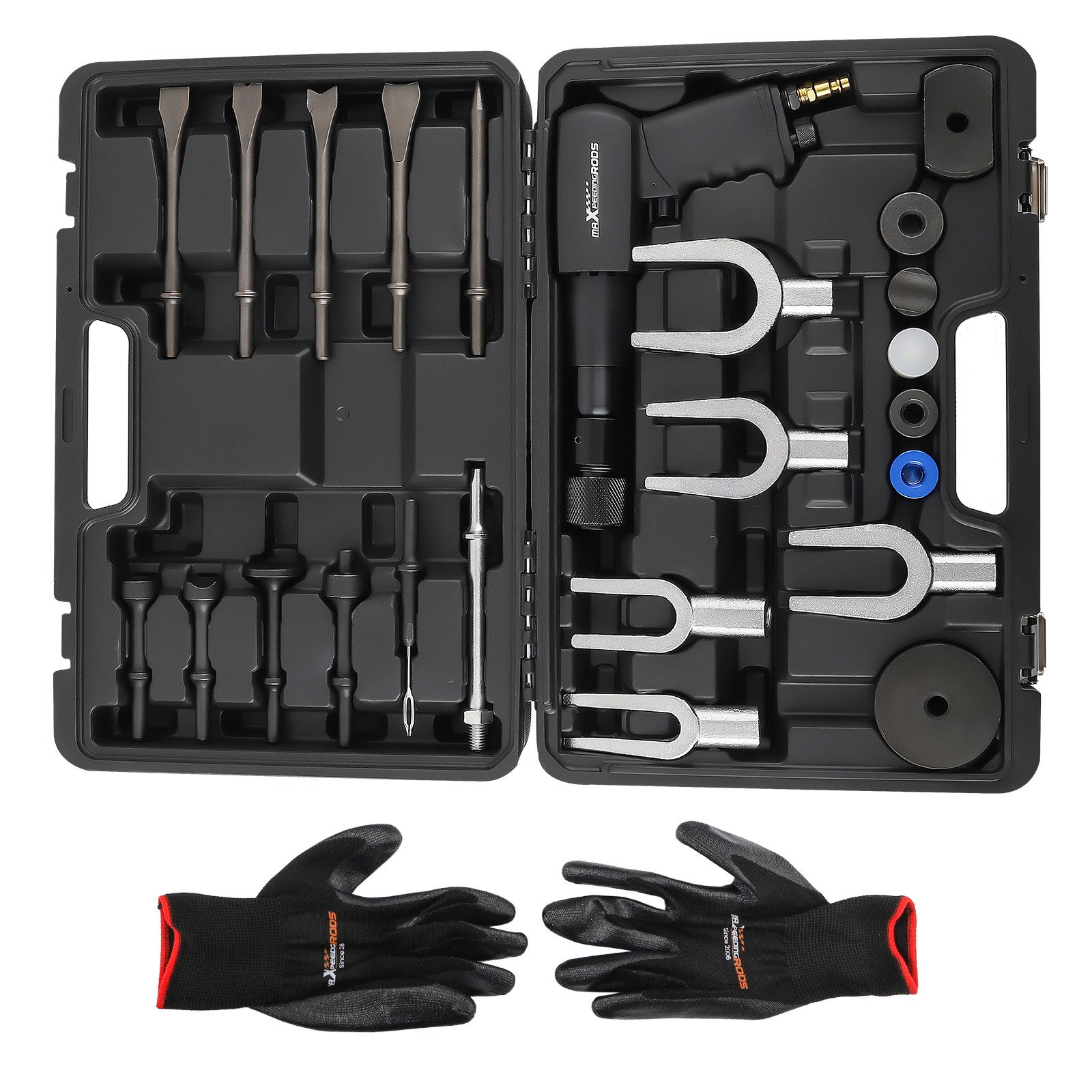 Complete Air Hammer Tool Kit Professional Grade with Case 2100BPM 90PSI