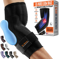   Elite Elbow Brace Support, Breathable Elbow Compression Sleeve with Gel Pad fo