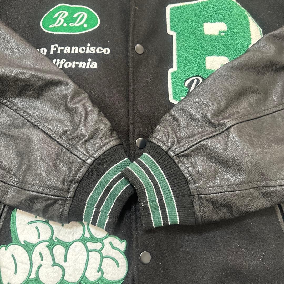 Ben Davis Varsity Jacket Bomber Stadium Coat Wool Leather Sleeve