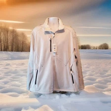 "New" North End Sport Fleece Lined Full Zip Mens Jacket Off-White Size XL/TG 