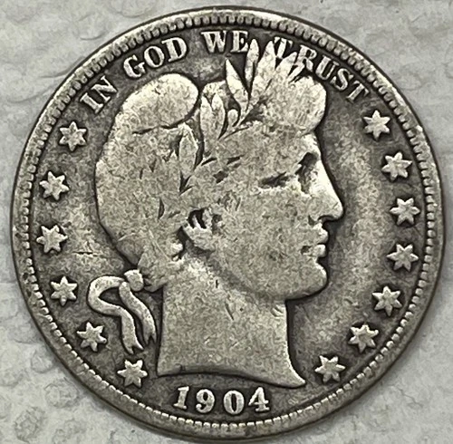 1904 Barber Half Dollar. Great Original Coin.