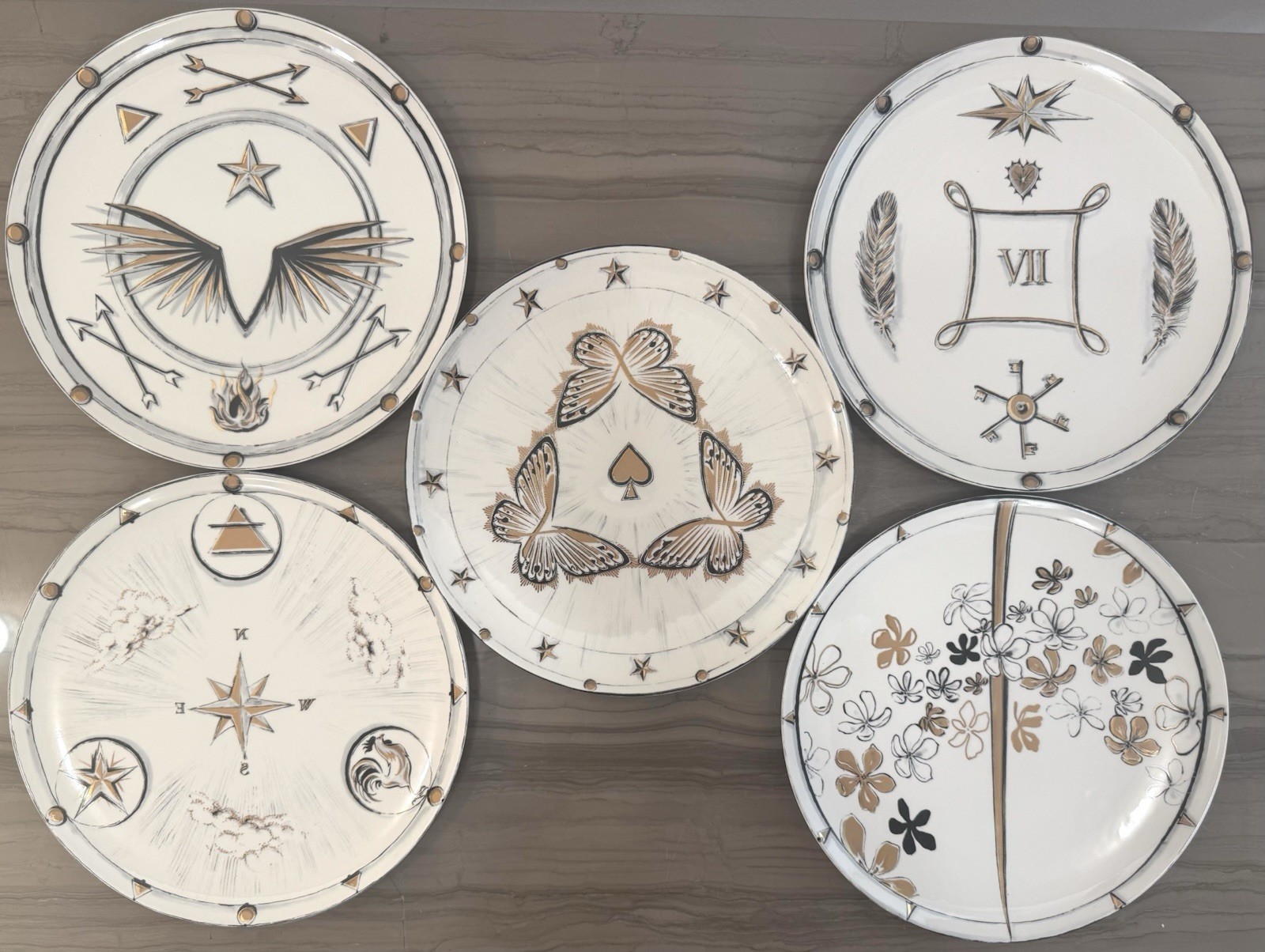 Laboratorio Paravinci Milano, Chapter 2, Tenet Dessert Plate, Set Of 5, 7.8” Dia