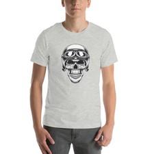 Motorcycle Rider Skull Biker Design Mens Womens Unisex T-Shirt Tee