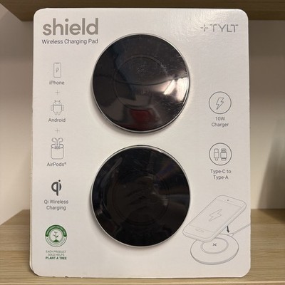 TYLT Shield Wireless Charging Pad 10W Slim Fast 2-Pack for iPhone Android Galaxy