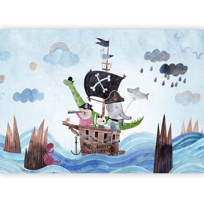 FÜR KINDER PIRATEN SCHIFF Vlies Fototapete Tapete Wandtapete Wandmotiv xxl