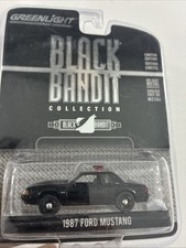 Greenlight 1987 Ford Mustang 1987 BLACK BANDIT Foxbody SSP Police LX Notch 1:64 