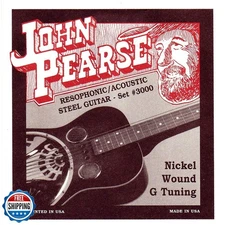 John Pearse P3000 Nickel Plated Acoustic Guitar Strings, Medium