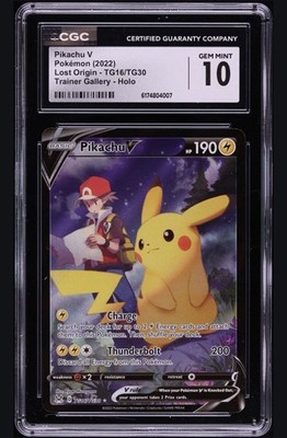 Pikachu V TG16/TG30 Swsh11: Lost Origin Trainer Gallery Holo for
