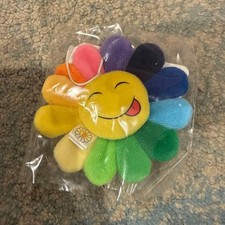 Takashi Murakami Kaikai Kiki Rainbow Flower Keychain Plush Mascot Japan Limited