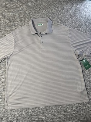 Ben Hogan Performance Polo Shirt Mens 3XL Gray Striped Short Sleeve Golf Top