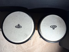 CP LP Latin Percussion Bongos Natural Wood Black Hoops