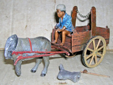 sehr alte Heyde Figur Eselkarren Orientalisch um 1900 Vollplastisch L.ca. 16 cm