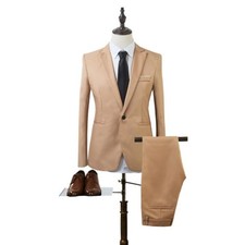 Men's One Button Modern Fit Suit Set Two Piece Jacket pant Set Business Outfits