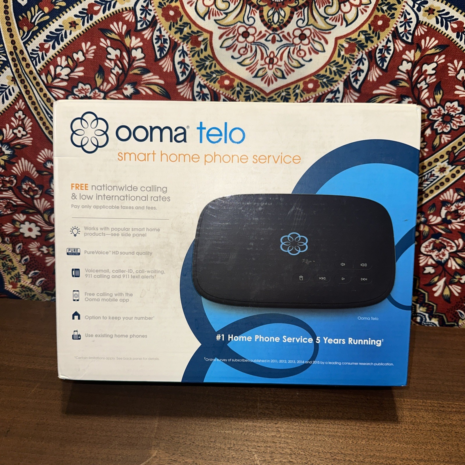 OOMA Telo Smart Free Home Phone Service **New** **Sealed** Black