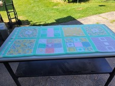 New Handmade Crochet Blanket, or Throw. pastel colors perfect cond. 60 x 60"