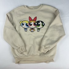 The Powerpuff Girls Sweatshirt Women Small Graphic Print Pullover Cartoon