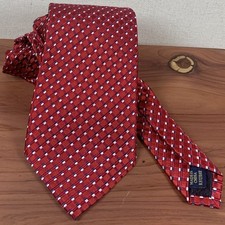 Jones New York Neck Tie Adult Mens Red Geometric 100% Silk USA Made Necktie